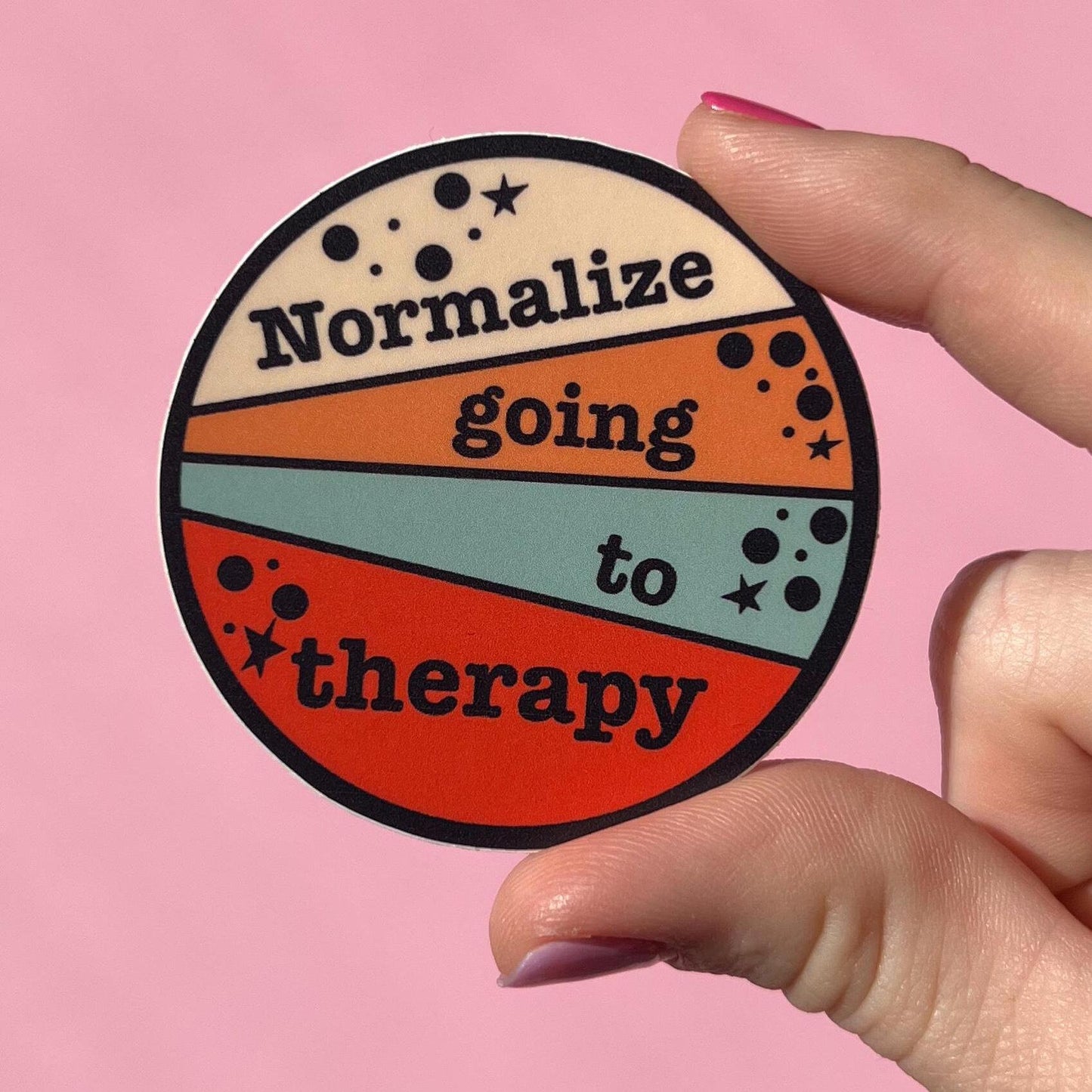 Normalize going to therapy sticker, water resistant sticker, mental health, boho sticker, therapy sticker, gift for wife, gift for husband