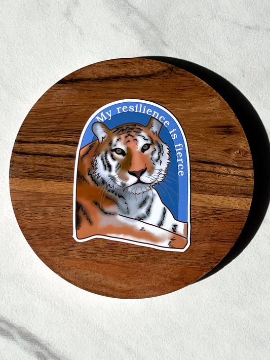 I am fierce sticker, therapy sticker, mental health sticker, gift for therapist, feminist sticker, tiger sticker, affirmations sticker