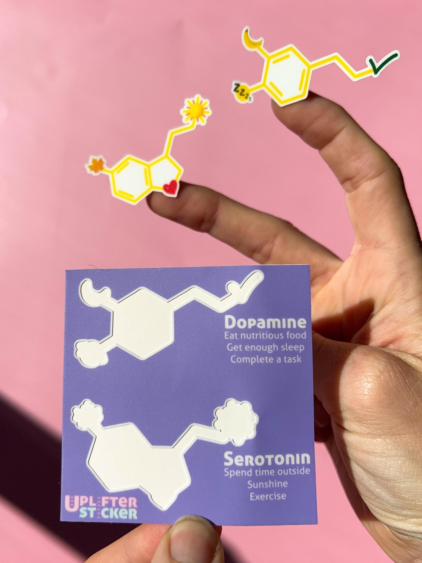 serotonin and dopamine sticker, motivational sticker, serotonin sticker, dopamine sticker, mental health gift, sticker pack