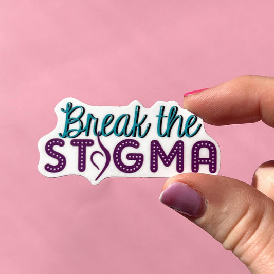 Break the stigma sticker, water resistant sticker, NEDA sticker, mental health gift, ED recovery, mental health laptop sticker, therapy gift