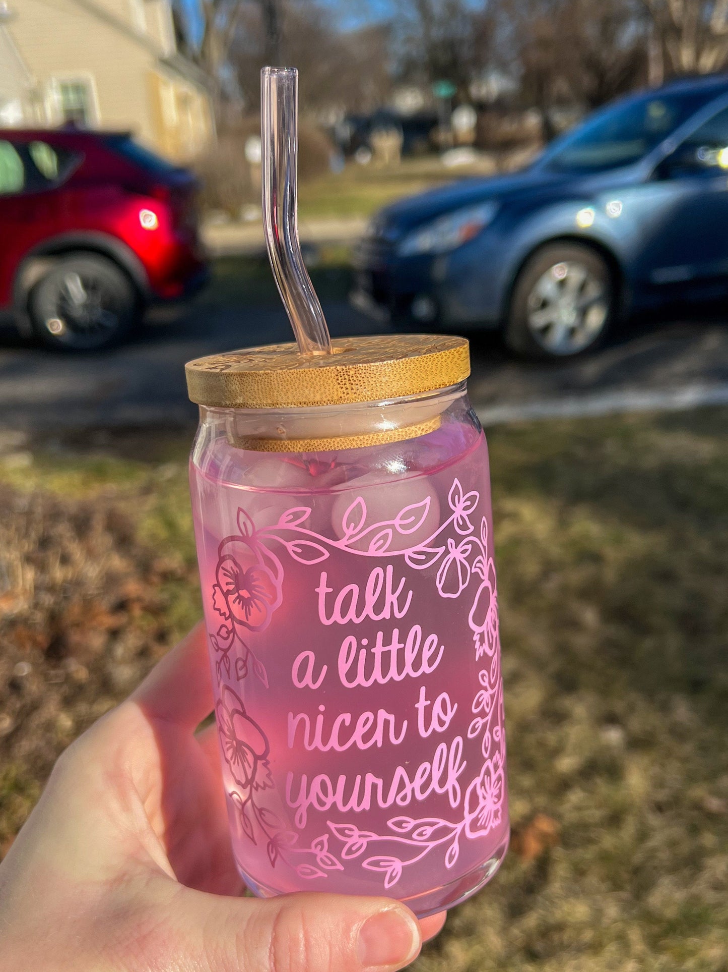 Dishwasher safe Talk a little nicer to yourself cup, therapy cup, mental health cup, gift for therapist,  affirmations, affirmation