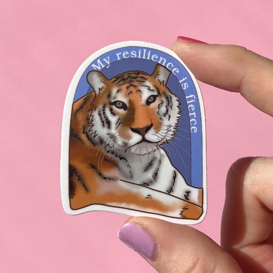 I am fierce sticker, therapy sticker, mental health sticker, gift for therapist, feminist sticker, tiger sticker, affirmations sticker