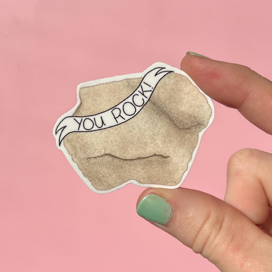 You rock sticker, waterproof sticker, anxiety sticker, therapy sticker, therapist sticker, school sticker, limestone sticker, Chromebook
