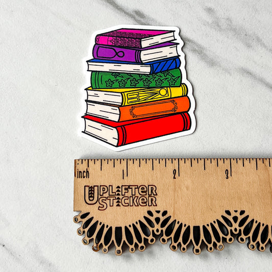 Rainbow book stack sticker