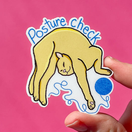 Posture check sticker, hyper mobility decal, ehlers-danlos syndrome sticker