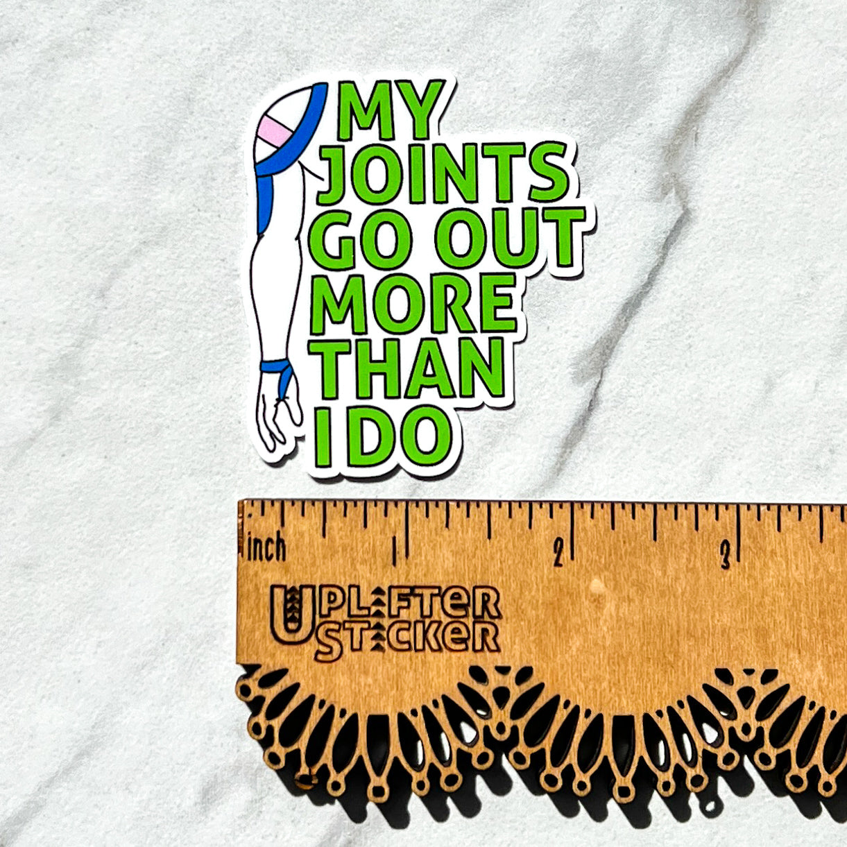 My joints go out more than I do sticker, hyper mobility decal, ehlers-danlos syndrome sticker, chronic illness decal