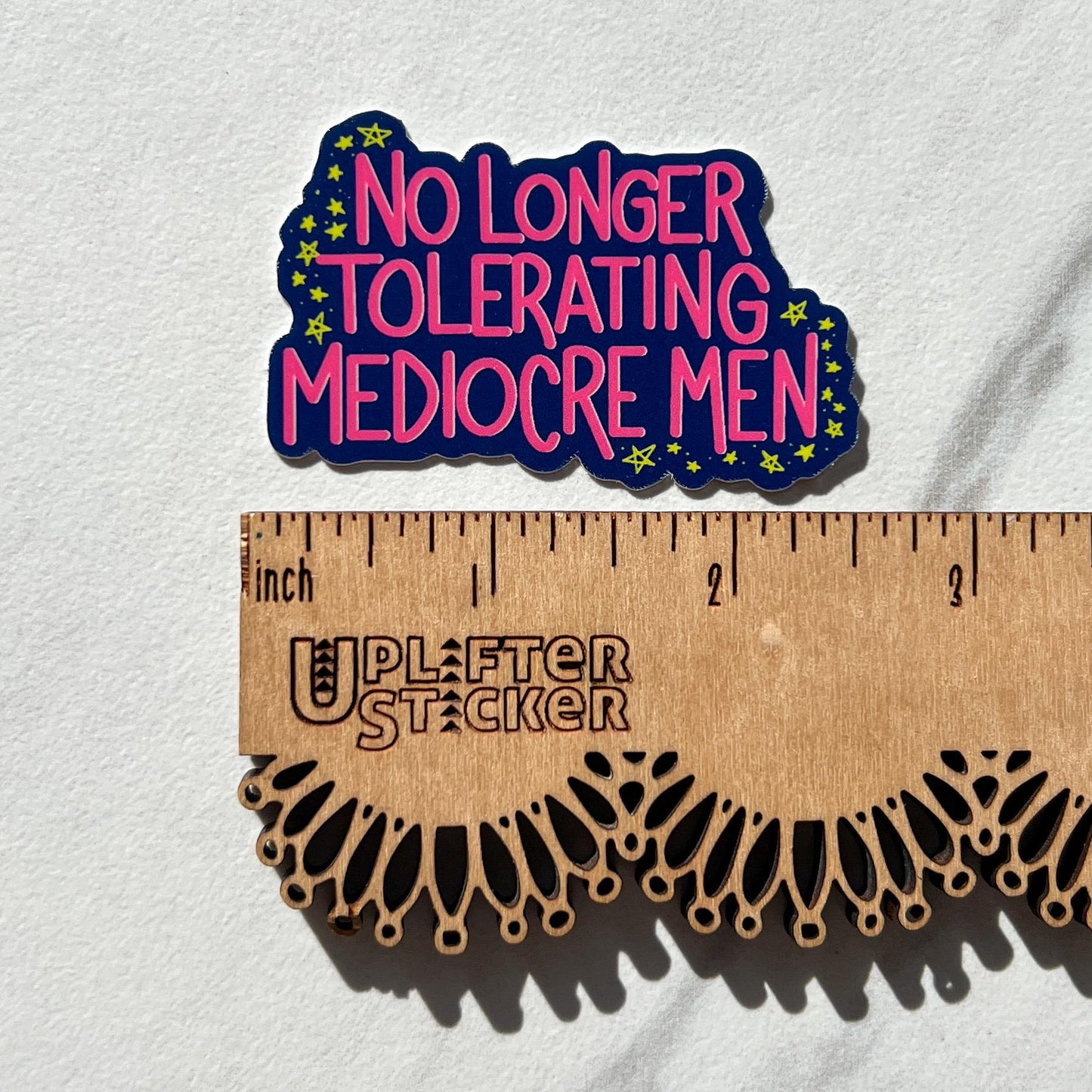no longer tolerating mediocre men sticker, feminism sticker, mental health matters