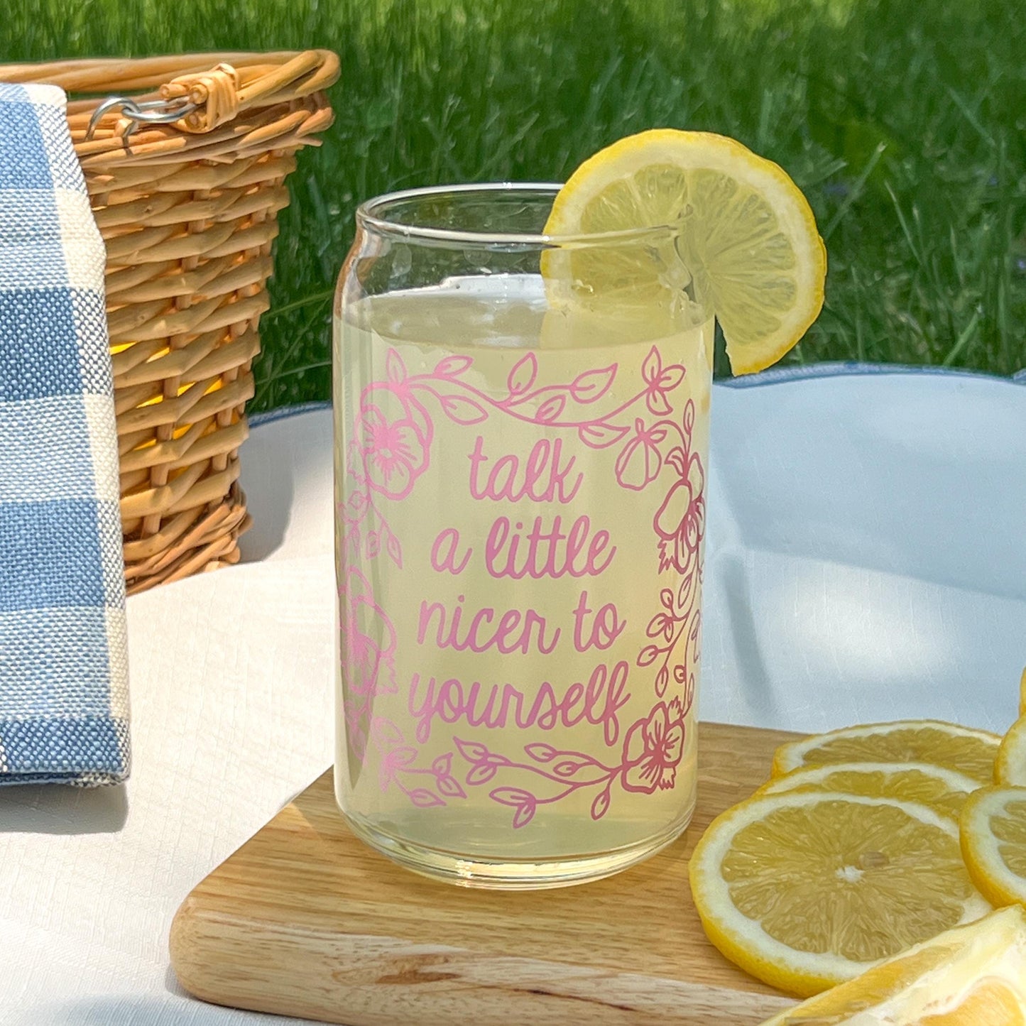 Dishwasher safe Talk a little nicer to yourself cup, therapy cup, mental health cup, gift for therapist,  affirmations, affirmation