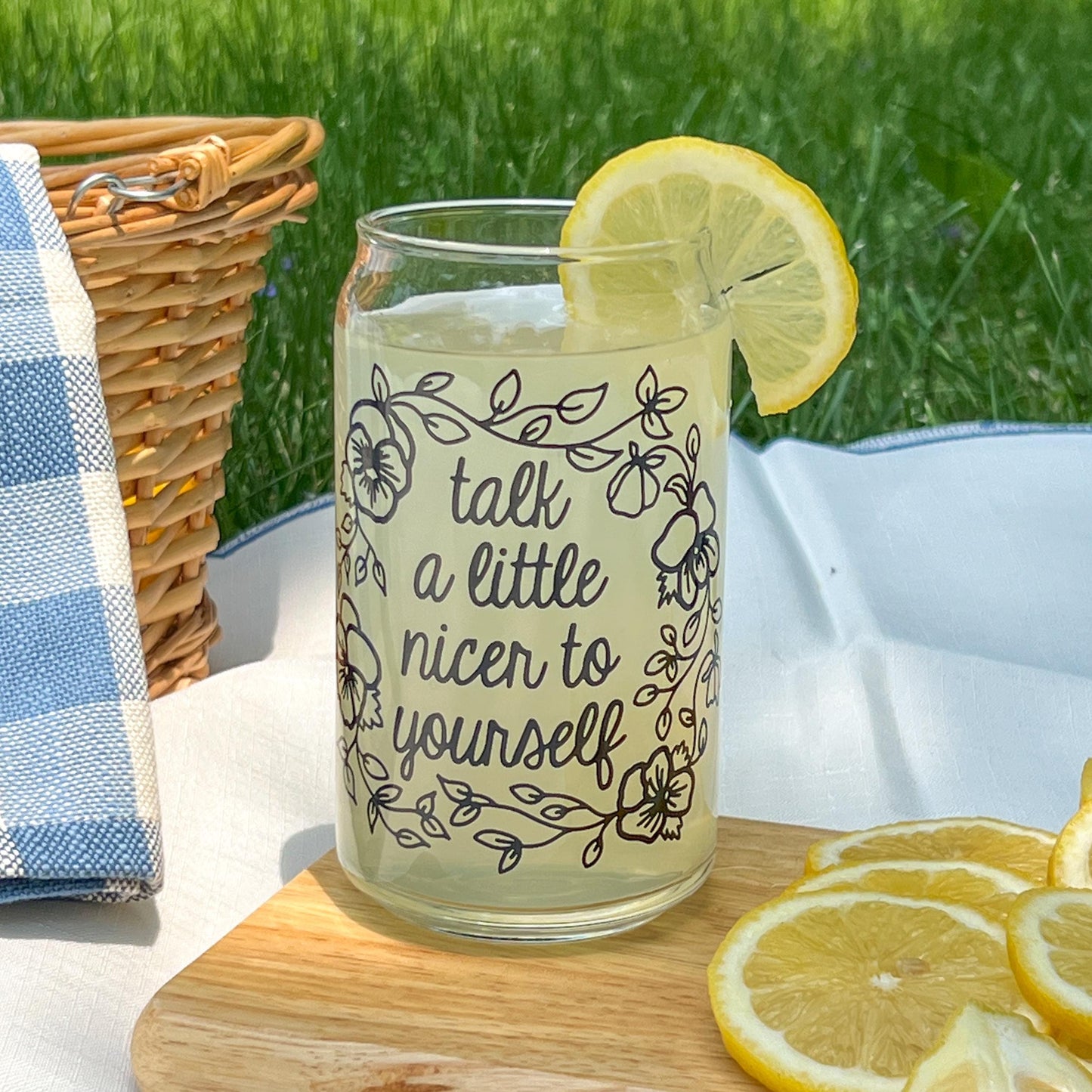 Dishwasher safe Talk a little nicer to yourself cup, therapy cup, mental health cup, gift for therapist,  affirmations, affirmation