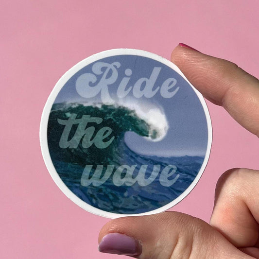 Ride the wave sticker, anxiety sticker, mental health sticker, panic attack sticker, anxiety attack sticker, recovery sticker