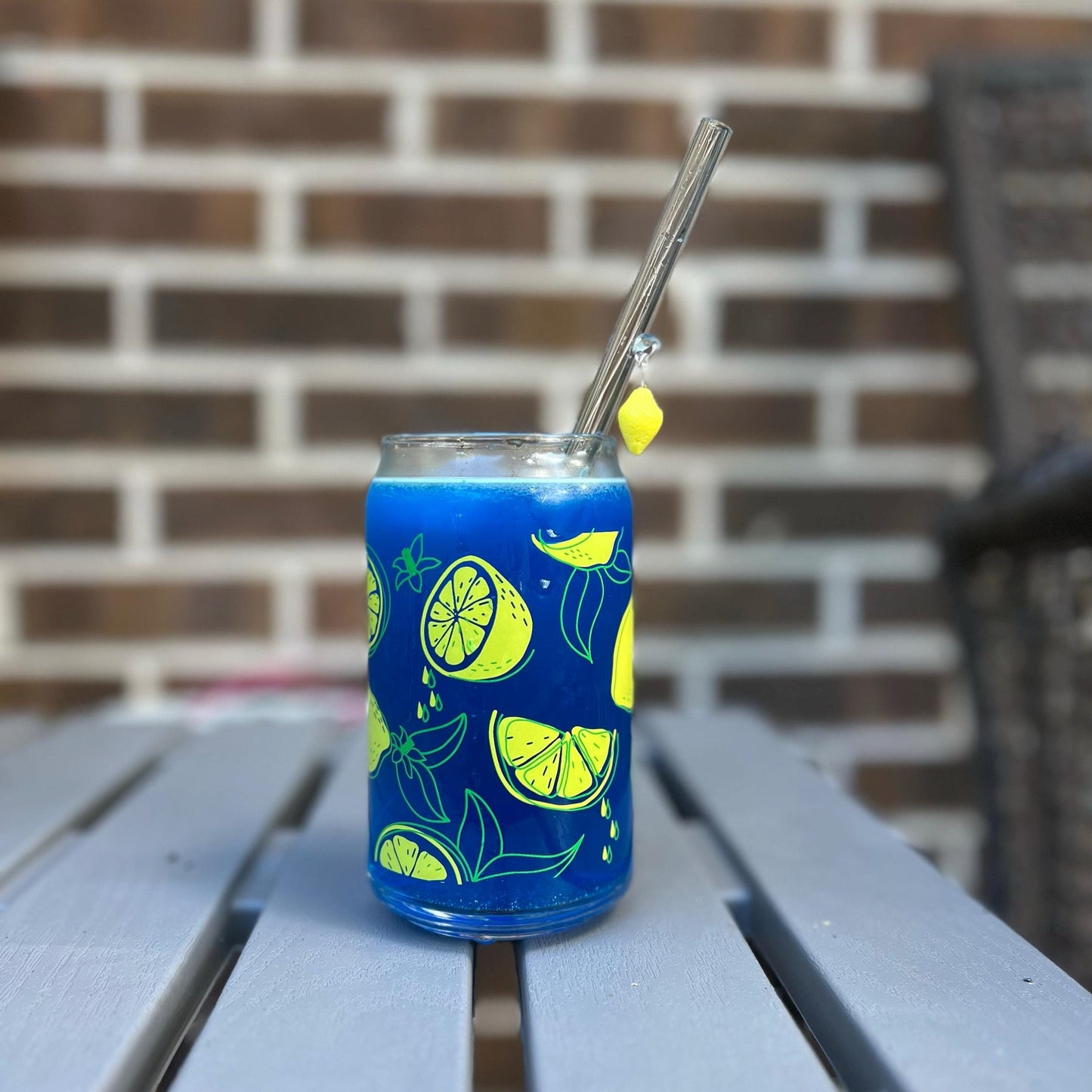 Dishwasher safe cup! Lemons cup, mental health cup, gift for therapist, vintage style, lemonade cup, gift for her bamboo lid & glass straw