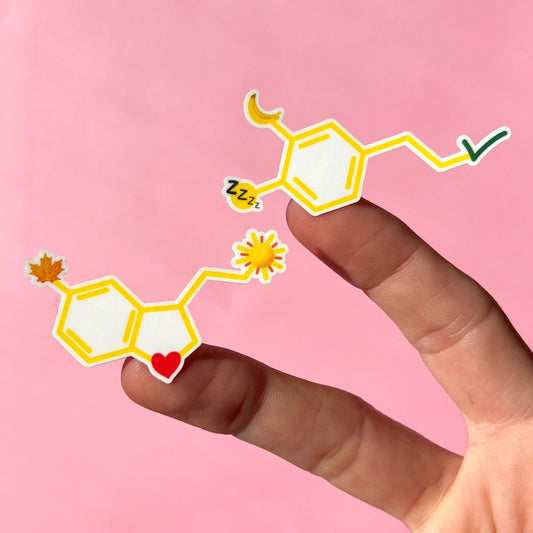serotonin and dopamine sticker, motivational sticker, serotonin sticker, dopamine sticker, mental health gift, sticker pack