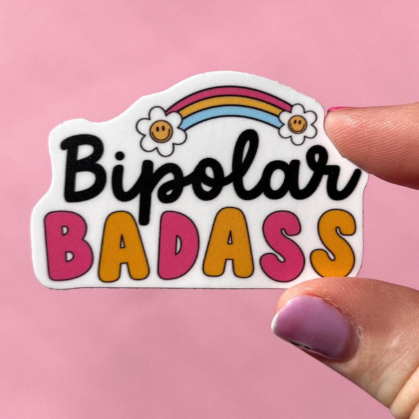 Bipolar badass sticker, mental health sticker, Bipolar sticker, therapist sticker, social worker sticker, mood disorder, bipolar decal