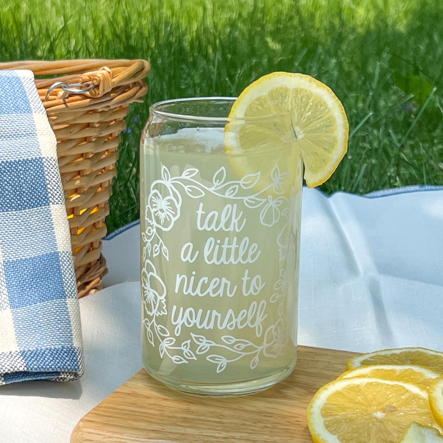 Dishwasher safe Talk a little nicer to yourself cup, therapy cup, mental health cup, gift for therapist,  affirmations, affirmation