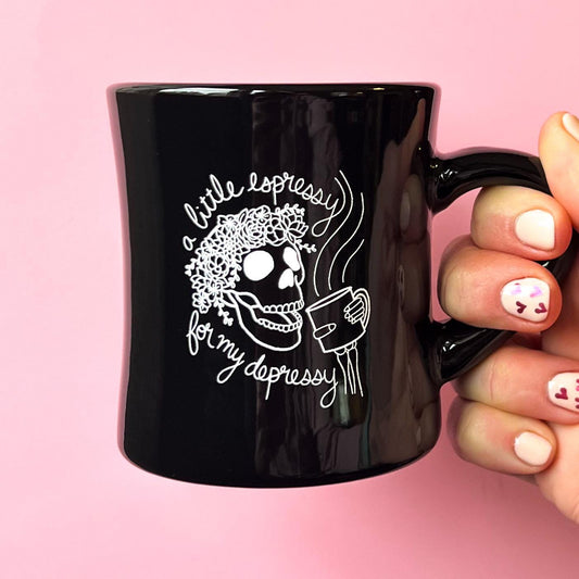 A little espressy for my depressy coffee cup,  coffee mug