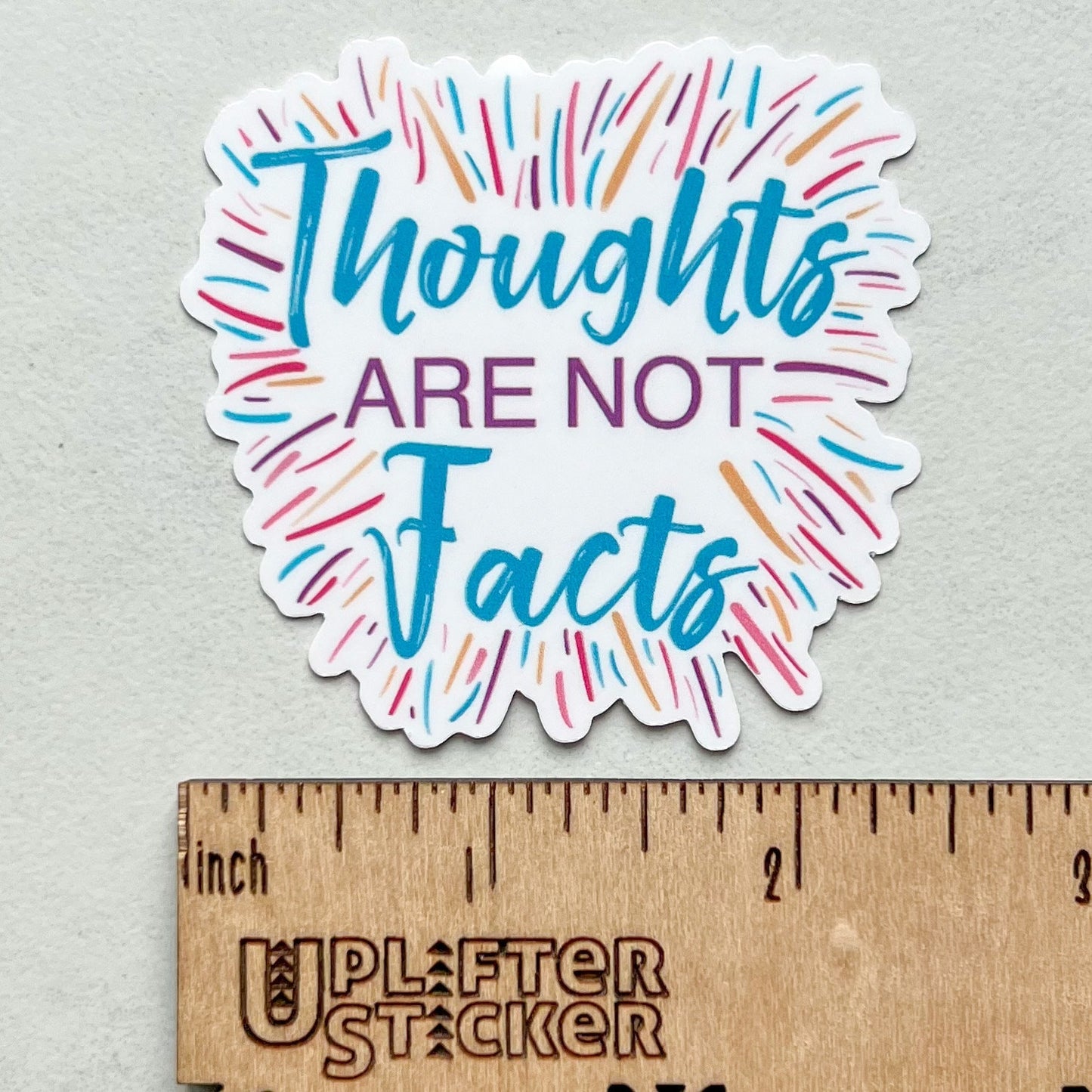 Thoughts are not facts sticker, water resistant sticker, NEDA sticker, ED recovery, mental health laptop sticker, therapy gift