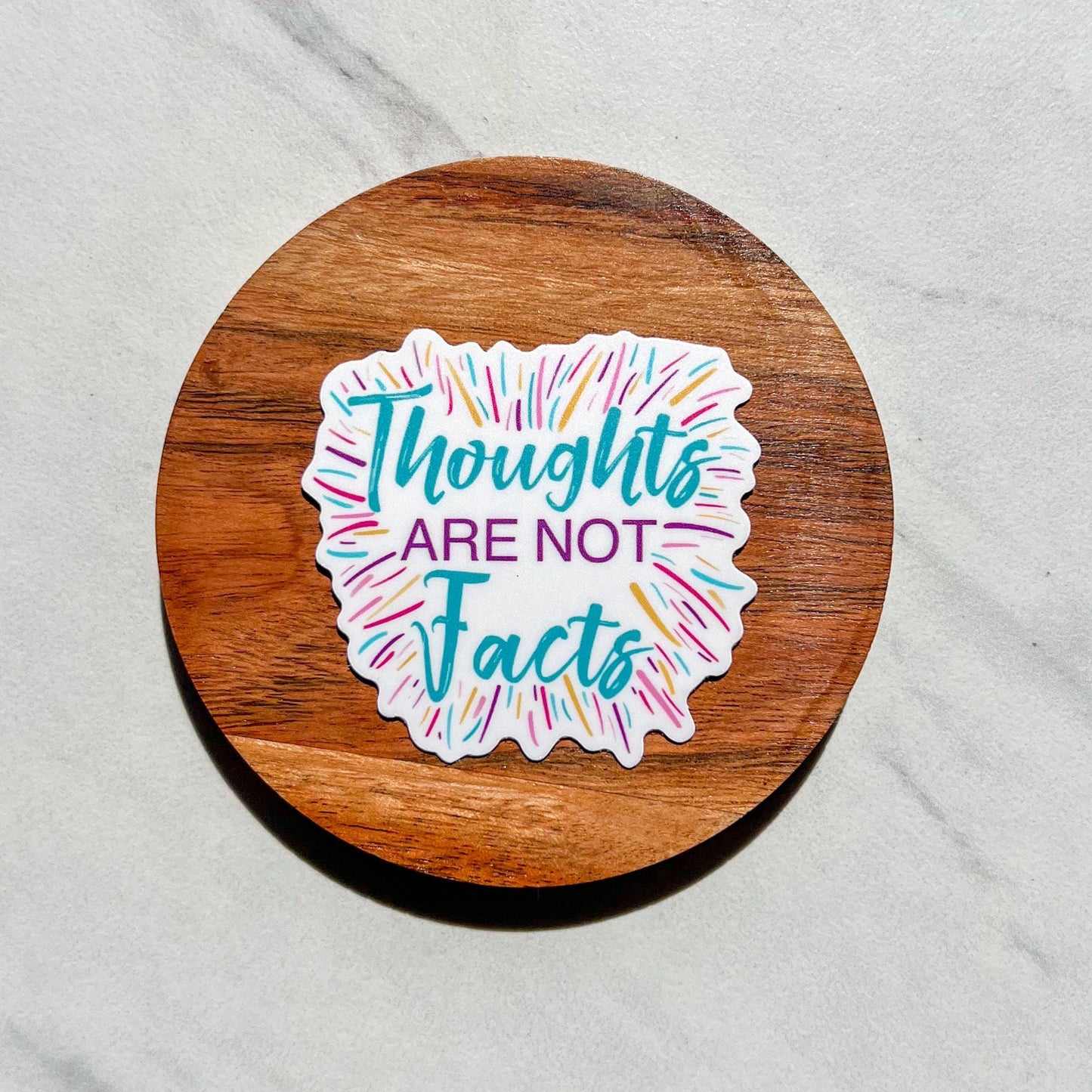Thoughts are not facts sticker, water resistant sticker, NEDA sticker, ED recovery, mental health laptop sticker, therapy gift