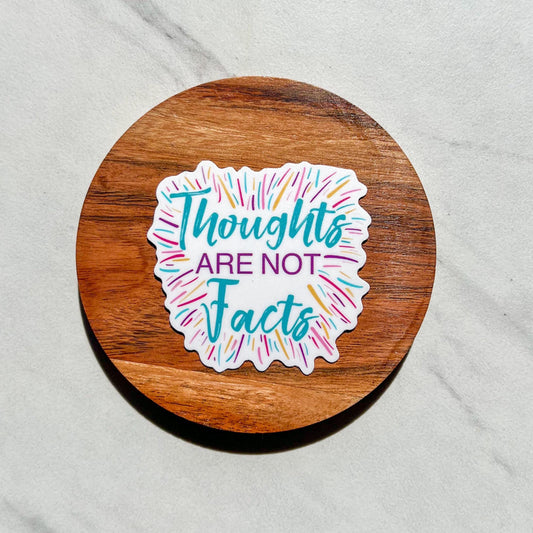 Thoughts are not facts sticker, water resistant sticker, NEDA sticker, ED recovery, mental health laptop sticker, therapy gift