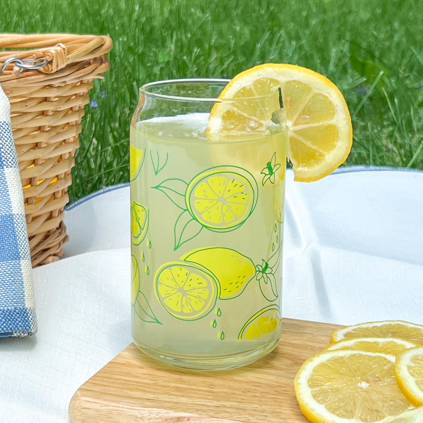 Dishwasher safe cup! Lemons cup, mental health cup, gift for therapist, vintage style, lemonade cup, gift for her bamboo lid & glass straw