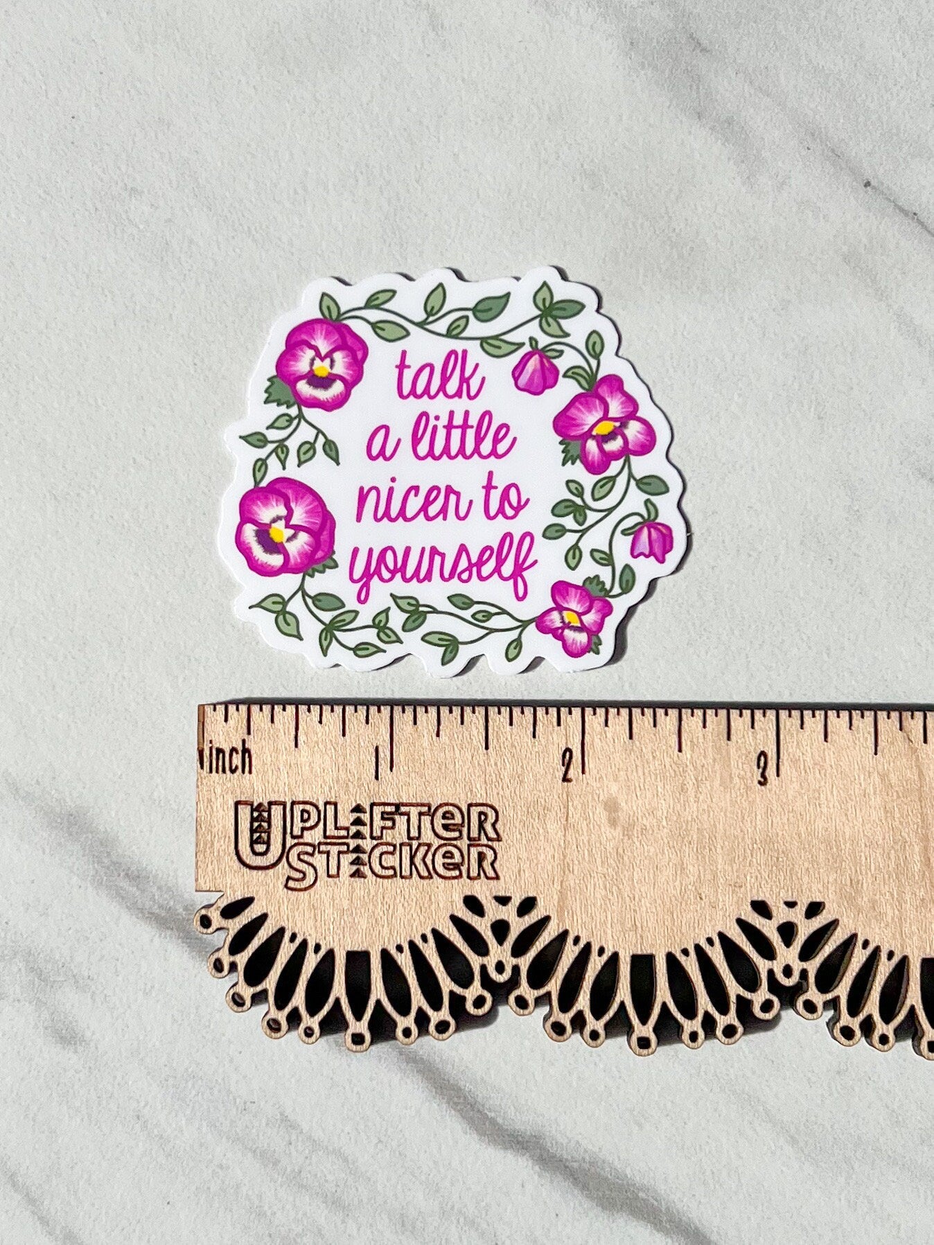 Talk a little nicer to yourself sticker, therapy sticker, mental health sticker, gift for therapist,  affirmations, daily reminder, neda