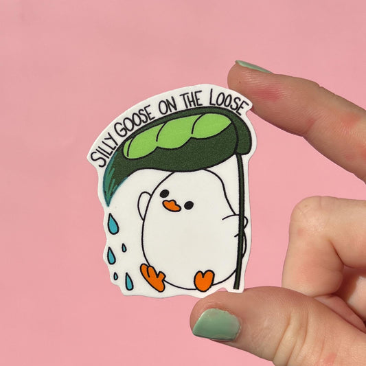 Silly goose on the loose sticker, waterproof sticker, anxiety sticker, therapy sticker, therapist sticker, school sticker, goose sticker