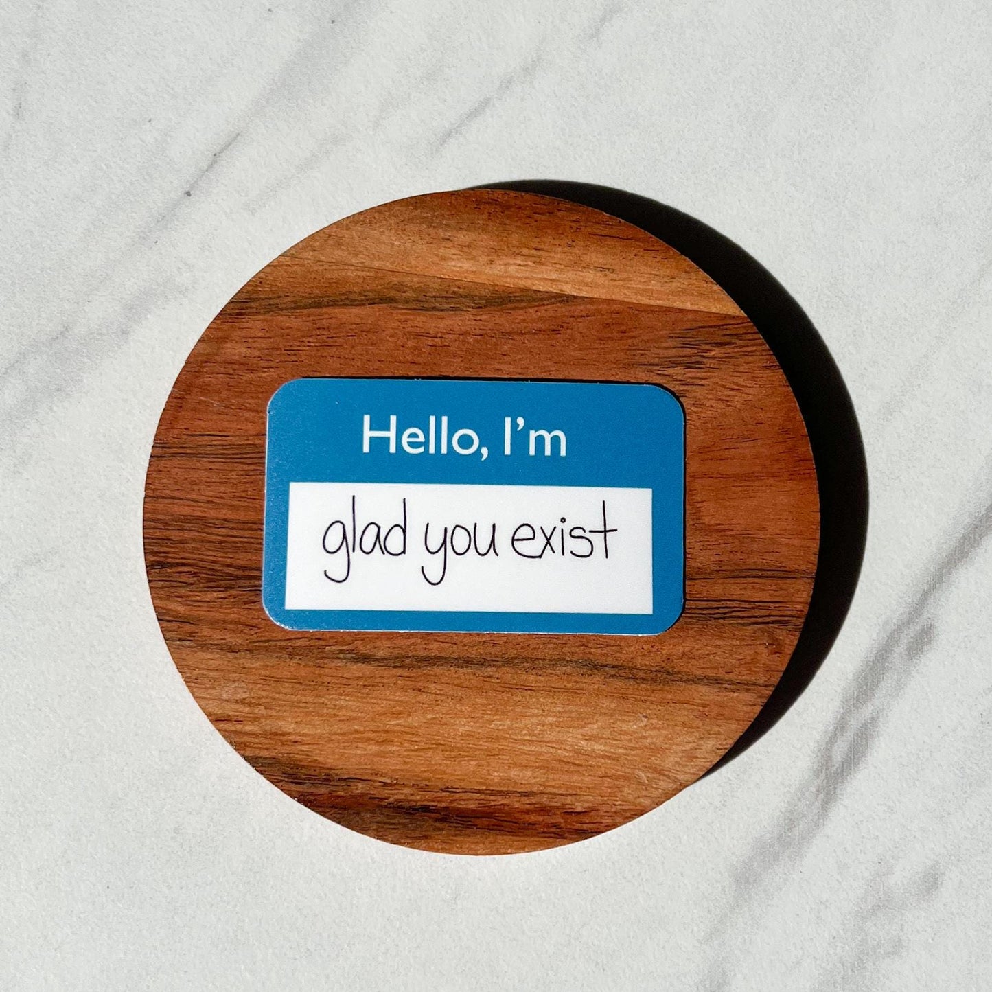 Glad you exist name tag sticker, mental health sticker, recovery sticker, mental health gift, invisible illness, suicide awareness sticker