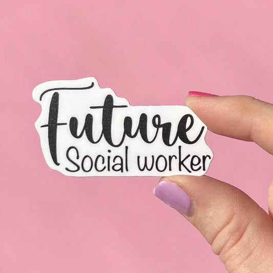 Future social worker sticker, water resistant sticker, mental health, boho sticker, water bottle sticker, social worker gift, mental health