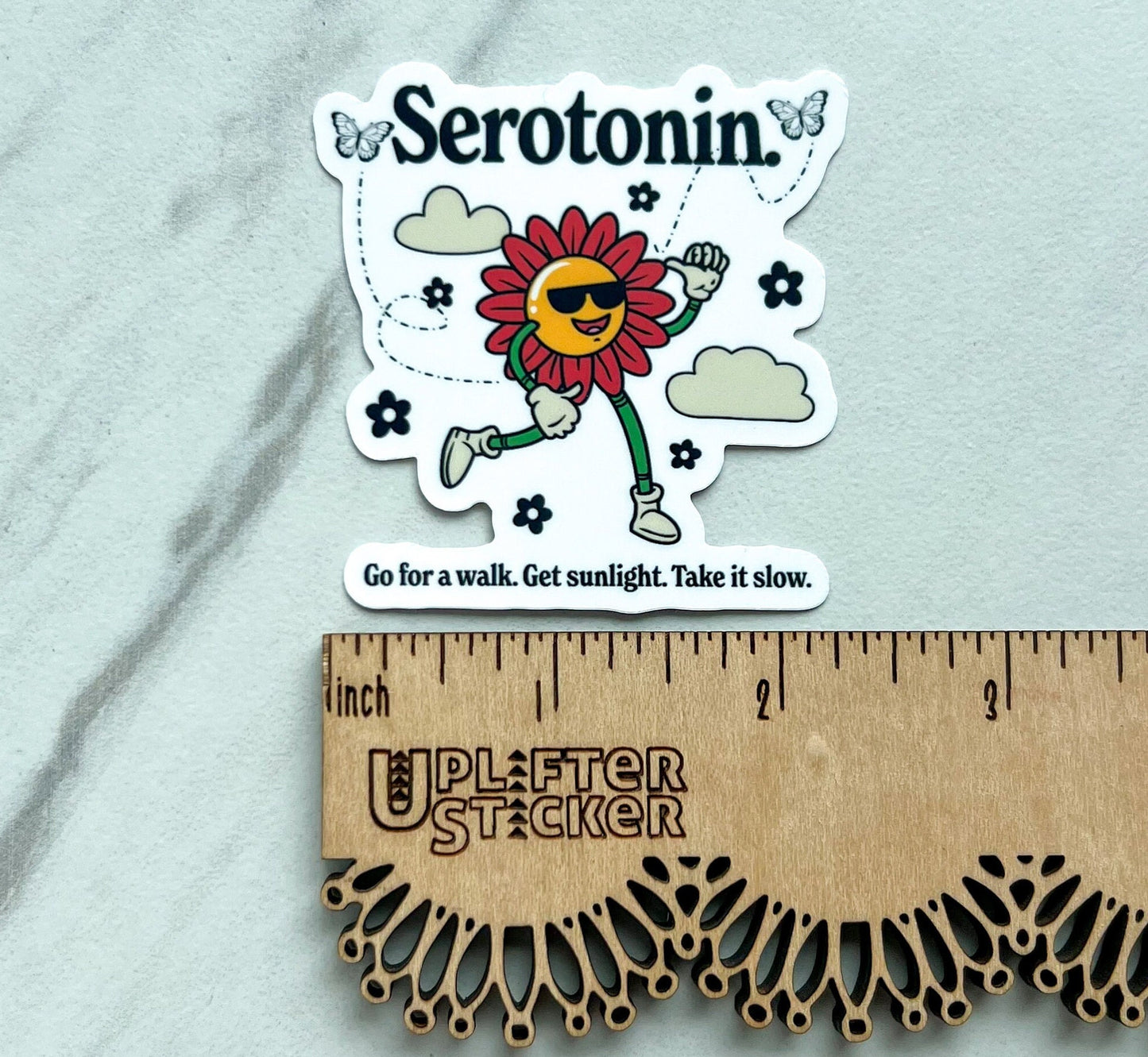 Serotonin sticker, mental health sticker, mental health awareness, therapist sticker, social worker sticker, chemical imbalance decal