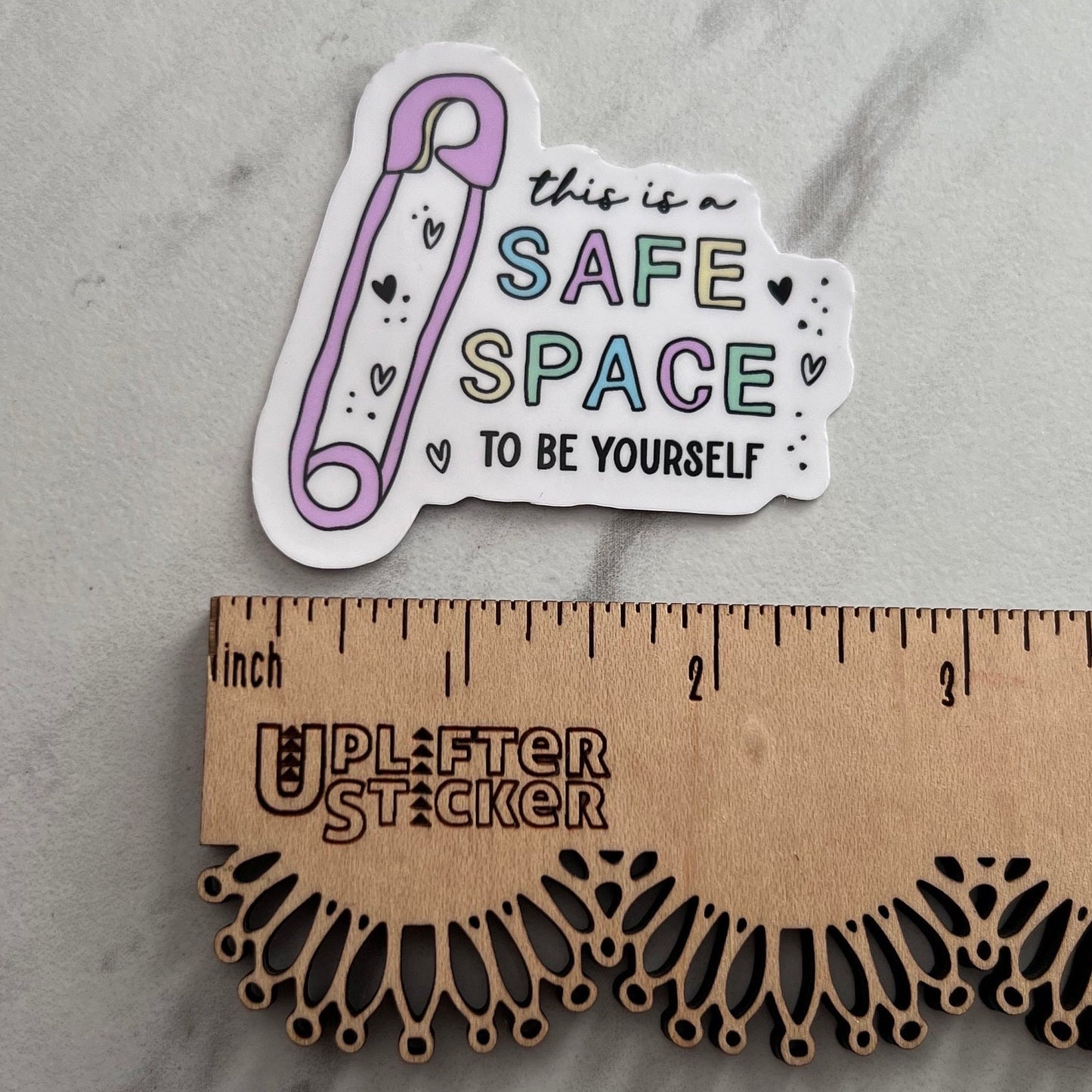 This is a safe space to be yourself sticker, mental health sticker, empath sticker, therapist gift, stocking stuffer, teacher gift, lgbtq+