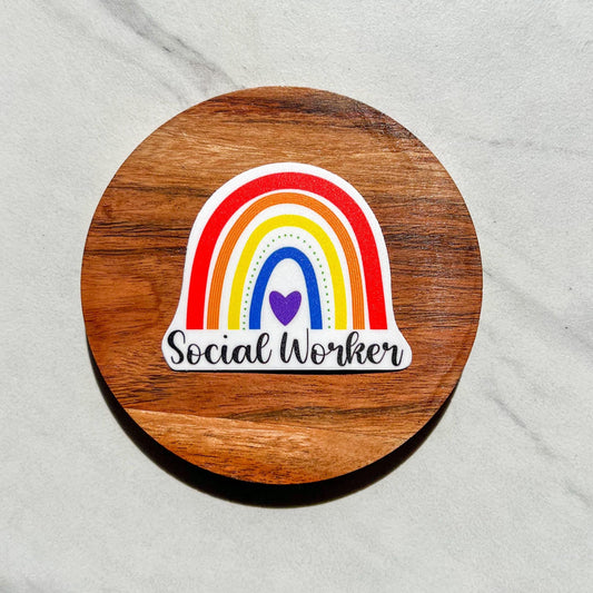 Social worker sticker, social worker rainbow, therapy sticker, rainbow sticker, LCSW sticker, sticker gift, mental health gift, LCSW