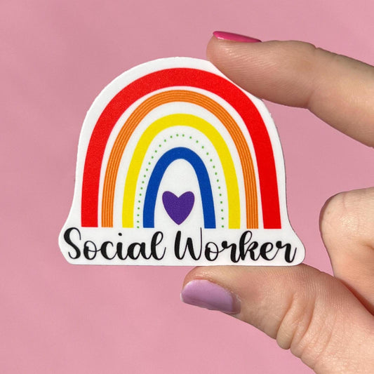 Social worker sticker, social worker rainbow, therapy sticker, rainbow sticker, LCSW sticker, sticker gift, mental health gift, LCSW