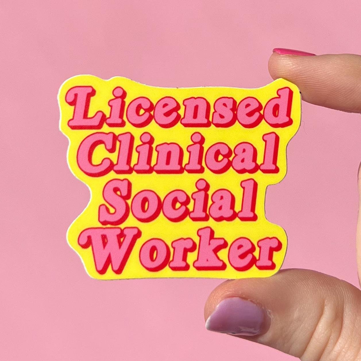 Social worker sticker, LCSW sticker,  social worker gift, pink social worker sticker, social worker month gift, mental health, therapy gift