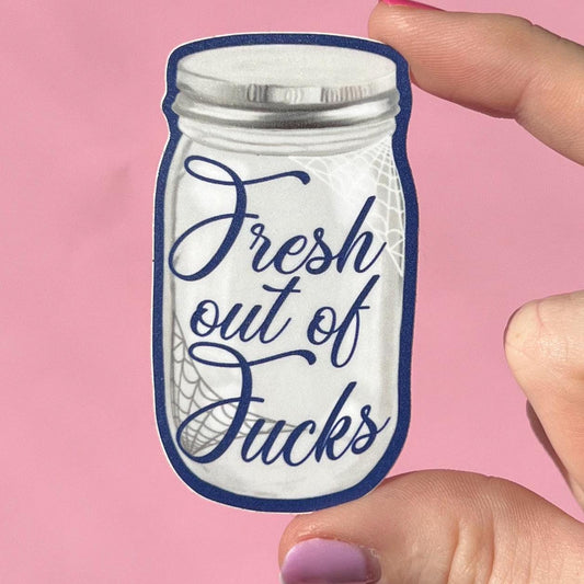 Fresh out of fucks sticker, mental health sticker, waterproof sticker, water bottle sticker, therapist sticker, adhd sticker, anxiety