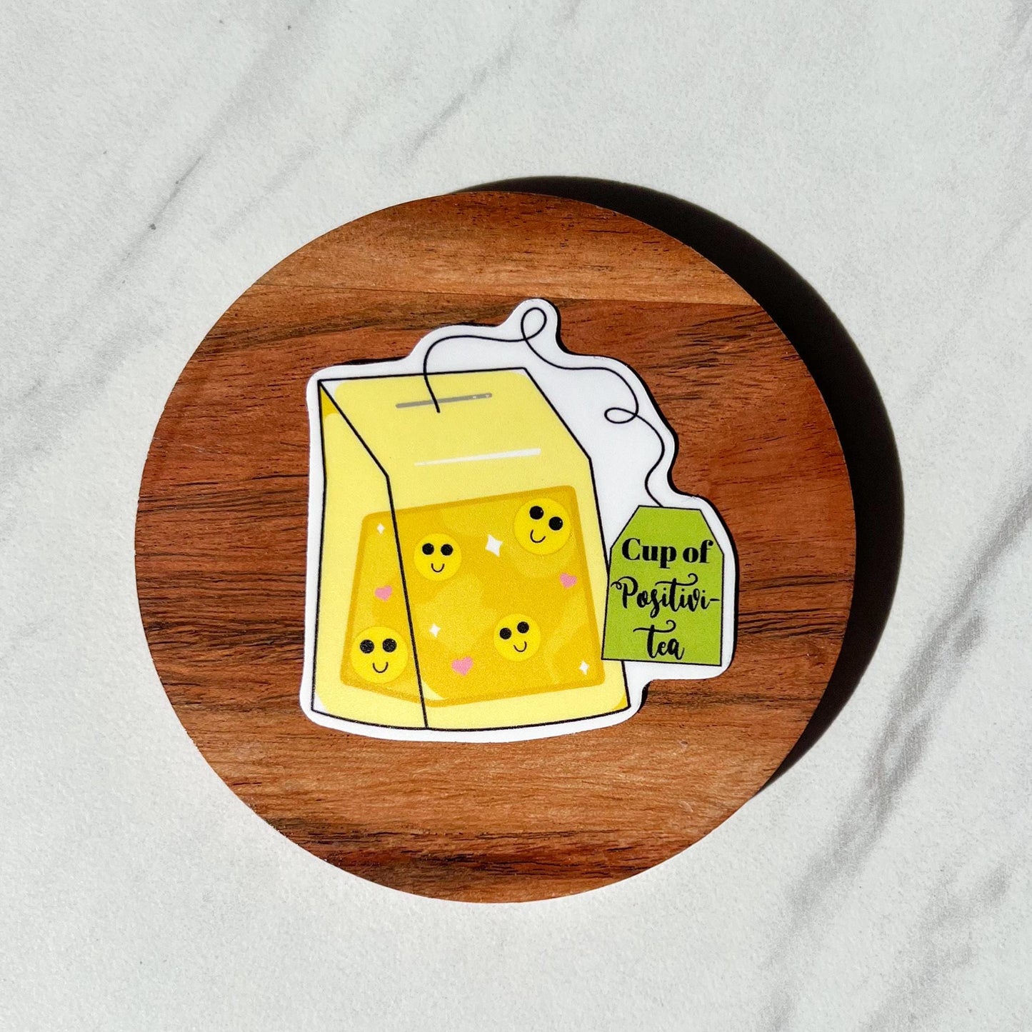 Cup of positivi-tea sticker, mental health sticker, mental health decal, therapist sticker, social worker sticker, anxiety sticker, tea
