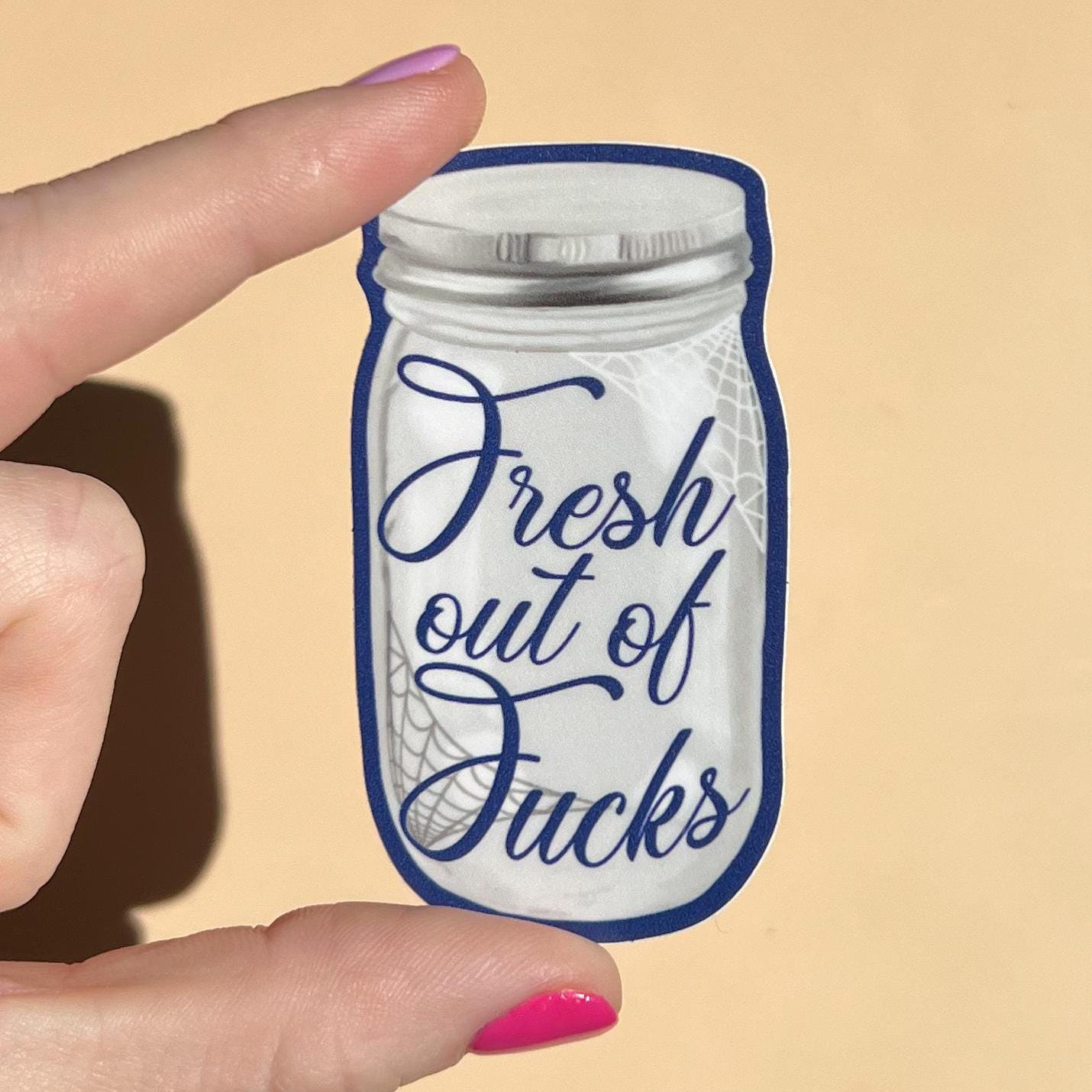 Fresh out of fucks sticker, mental health sticker, waterproof sticker, water bottle sticker, therapist sticker, adhd sticker, anxiety
