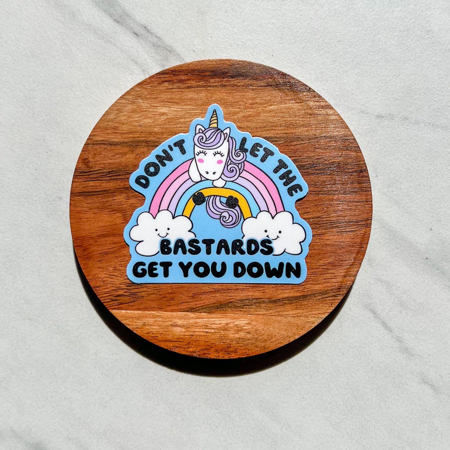 Don’t let the bastards get you down sticker, mental health sticker, empath sticker, therapist gift, stocking stuffer, neurodivergent sticker
