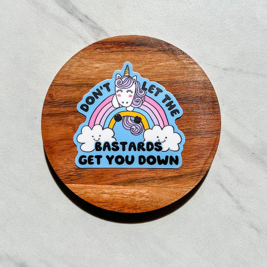 Don’t let the bastards get you down sticker, mental health sticker, empath sticker, therapist gift, stocking stuffer, neurodivergent sticker