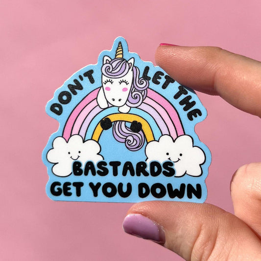 Don’t let the bastards get you down sticker, mental health sticker, empath sticker, therapist gift, stocking stuffer, neurodivergent sticker