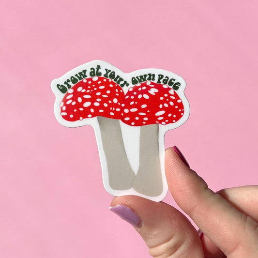 Grow at your own pace sticker, anxiety sticker, mental health sticker, healing is not linear, recovery sticker, growth sticker