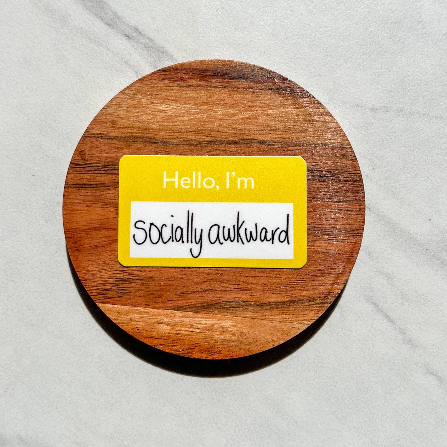 Hello, I'm socially awkward sticker, name tag sticker, mental health sticker, gift for mom, stocking stuffer, self love, mental health gift