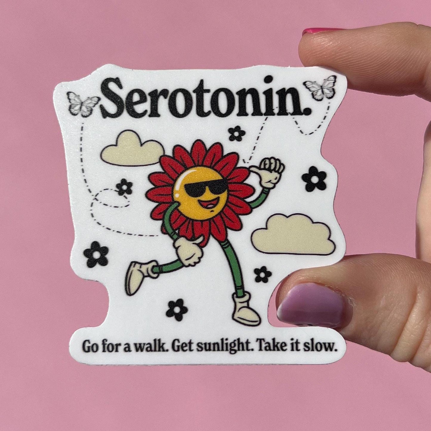 Serotonin sticker, mental health sticker, mental health awareness, therapist sticker, social worker sticker, chemical imbalance decal